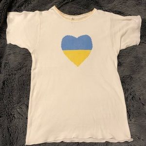 pretties venice ukraine heart baby tee, size XS
